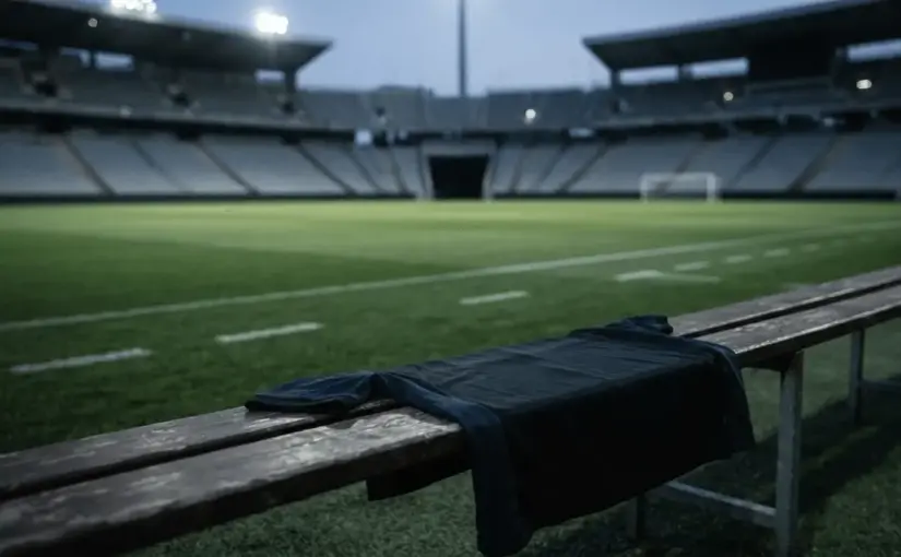 Empty football stadium bench and pitch suggesting Inter’s midfield transfer decision