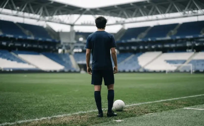 Young midfielder on a football pitch symbolizing Kamate’s proposed move to Espanyol