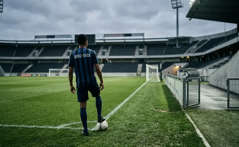 Footballer waits alone on a training pitch, evoking uncertainty around Luis Henrique’s proposed move from Inter to Roma.