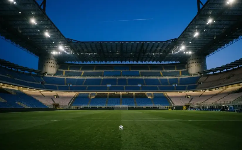 Empty San Siro stadium prepared for a possible Inter Supercoppa final venue