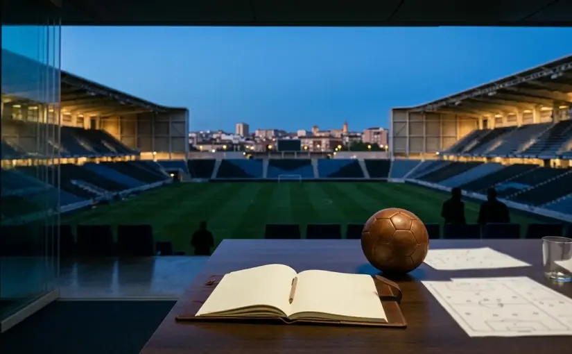 Empty Spanish football stadium representing Oaktree’s potential multi-club acquisition and scouting network
